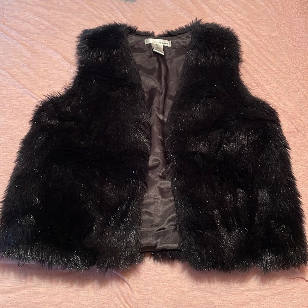NWOT WD-NY Faux Fur Vest Size Small